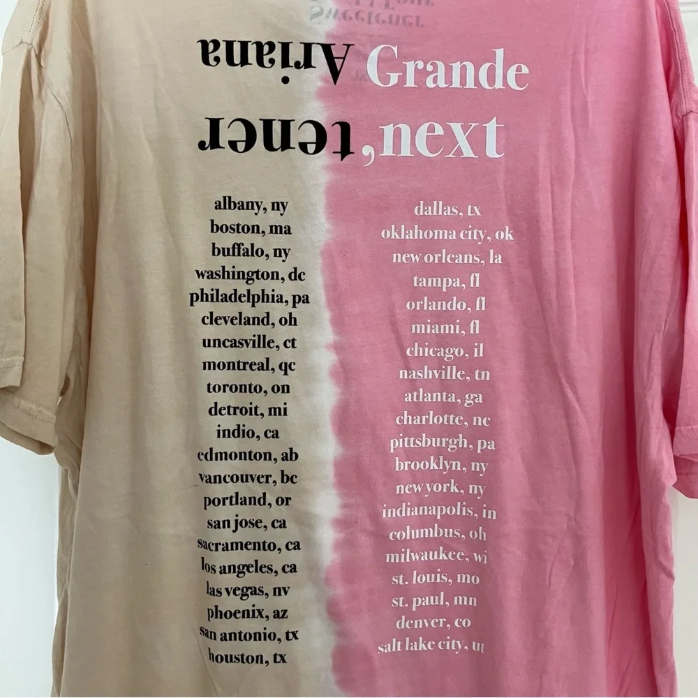 ARIANA GRANDE Sweetener Thank U Next World Tour SWT Split Color T-Shirt XL NEW - Picture 5 of 10